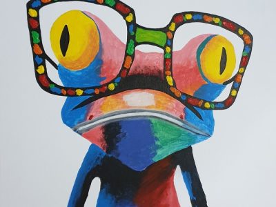 frog bunter frosch mit brille